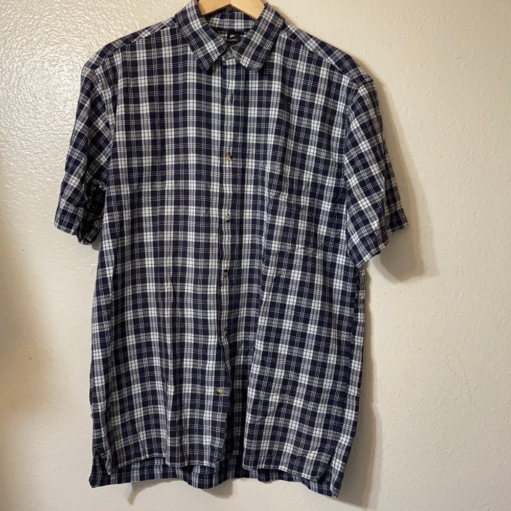 Makaveli black white XL s/s striped shirt button